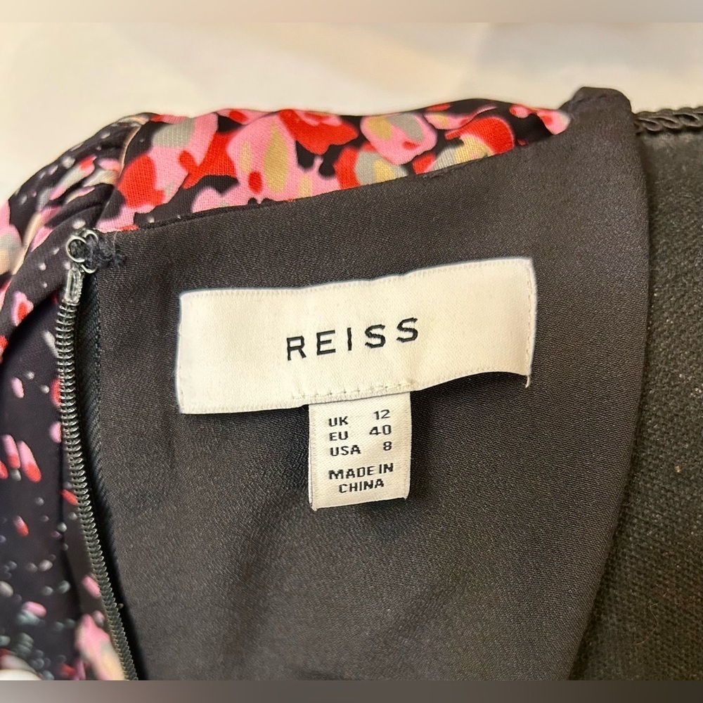Reiss Amira Animal Print Fitted Midi Dress Size US 10/UK 14 - Picture 12 of 16